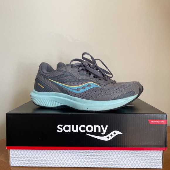 Saucony Cohesion 16 Women's Running Shoes Gravel and Ice (Grey and Teal) Size 8 - Picture 3 of 6